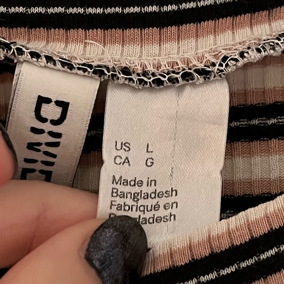 H&M DIVIDED Striped T-Shirt US Women’s Large - Picture 3 of 4